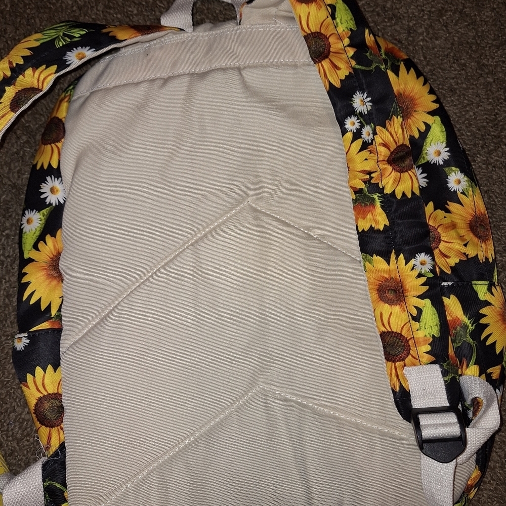 Sunflower Print Backpack Medium With Pockets - image 3